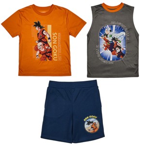 Bioworld 3-Pack Boy's Short Sleeve Tee, Muscle Tank, Athletic Shorts Set - 1 of 4
