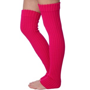 Isadora Paccini Women's 80s Style Extra Long Bold Magenta Magic Ribbed Knit Leg Warmers for Parties & Sports Accessories - 1 of 1