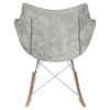 LeisureMod Willow Nursery Rocking Chair in Velvet Upholstery - Eiffel Ash Wood Base, Plus Comfort, Perfect for Nurseries - 4 of 4
