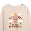 Women's - Marvel - Guardians of the Galaxy Be Leaf In Yourself Lightweight French Terry Wide Neck Long Sleeve Shirt - 2 of 4