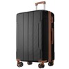 FONTOI Hardshell Luggage Sets 2 Piece(20/28), Expandable(only 28") Suitcases with Double Wheels, Carry-on Luggage, Black Brown, 18.5"*11.6"*27.5" - 4 of 4