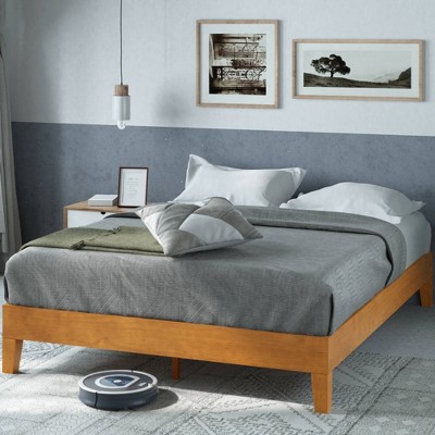 12" Alexis Deluxe Wood Platform Bed Rustic Pine - Zinus