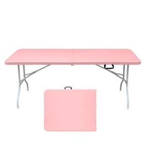 Sapphtopaz Patio Outdoor Table Folding Table Patio Dining Table Rectangular Outdoor Dining Table Picnic Table for Yard Porch Garden Patio - 1 of 4