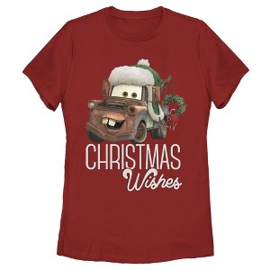 Women's Cars Merry Christmas Mater T-Shirt - 1 of 4