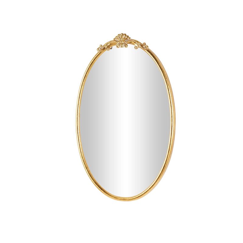 Olivia &#38; May 38&#34;x24&#34; Metal Ornate Baroque Oval Wall Mirror Gold, 5 of 8