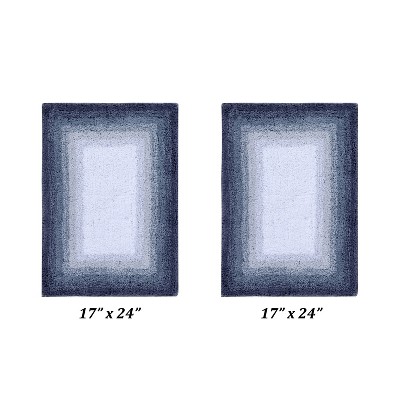 Torrent Collection 100% Soft Cotton Tufted Weave Bath Rug Set, Ombre Pattern, Super Soft & Absorbent, Machine Washable Bathroom Mats