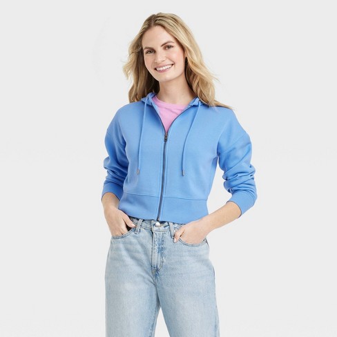 Women's Cropped Sweatshirt - Wild Fable™ Light Blue Xl : Target