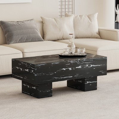 KIGFTSOD Mid-Century Modern MDF Rectangular Coffee Table, Compact Living Room Furniture for Small Spaces