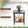 IULULU Outdoor 3-Pc, Rocking Bistro Set, Wicker Patio Chairs & 2-Tier Table - 4 of 4