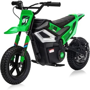 24V 350W Electric Dirt Bike for Teens, 12" Fat Tire Off-Road Motorcycle w/Hydraulic Brakes, 35-Mile Range, Powered Riding On Bike for Boys Girls 6-12 - 1 of 4