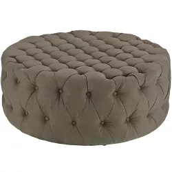 Amour Upholstered Fabric Ottoman Granite - Modway