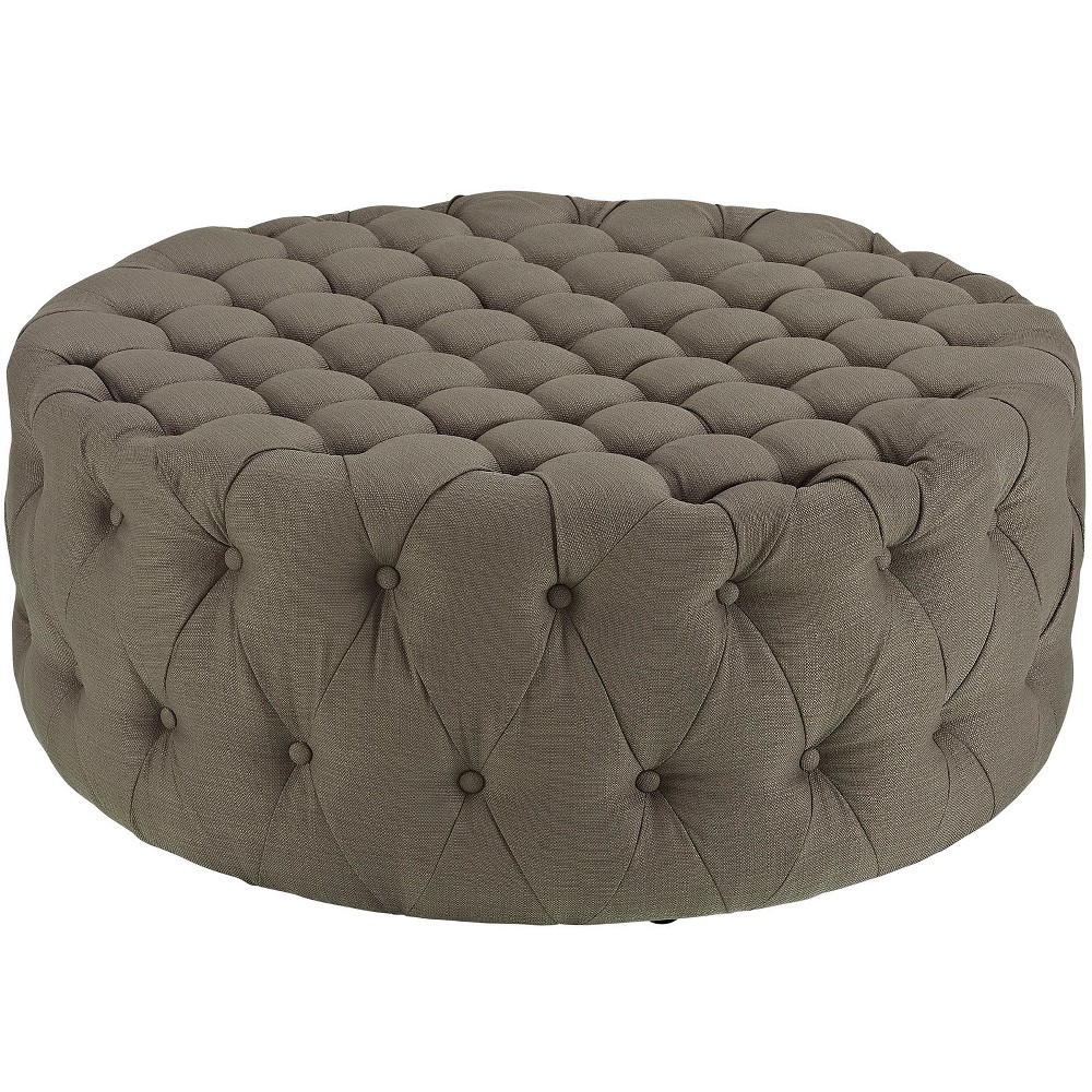 Photos - Pouffe / Bench Modway Amour Upholstered Fabric Ottoman Granite  