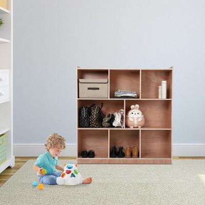 8-Section Kids Cubby Storage Cabinet with Mobile Tray - Toy Organizer & Classroom Lockers