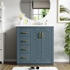 Wooakway 30"L Blue Bathroom Vanity with Ceramic Sink and Soft Close Drawers - 3 of 4