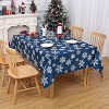 Christmas Tablecloth 60 x 84 Inch, Christmas Table Cloths for Rectangle Tables Winter Tablecloth, Xmas Blue Snowflakes Christmas Decorations - 3 of 4