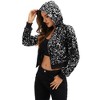 Anna-Kaci Women's Sequin Zip-Up Hooded Jacket with Ribbed Hem and Long Sleeves for Party Wear - 3 of 4