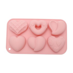 Unique Bargains Candy Moulds 6-Cavity Heart Shape Variations Candy Mould Hand Wash 6.93"x4.06"x0.98" 1 Pc - 1 of 4