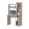 TIRAMISUBEST Beige Computer Desk with Hutch & 3-Tier Storage Shelves - Study Desk with Storage Cabinet for Home Office - 4 of 4
