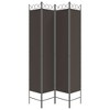 vidaXL 4-Panel Room Divider Brown 63"x86.6" Fabric - image 4 of 4