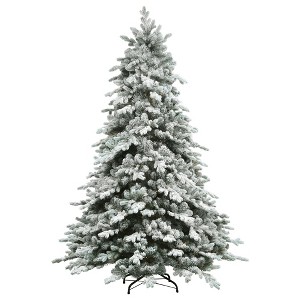 Northlight Real Touch™️ Medium Saratoga Spruce Flocked Artificial Christmas Tree - Unlit - 7.5' - 1 of 4