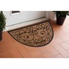 HomeRoots 18" X 30" Beige and Black Rubber and Coir Outdoor Semi Circle Door Mat - 2 of 4