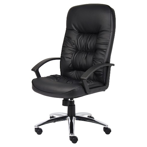 High Back Leatherplus Chair Black - Boss Office Products : Target