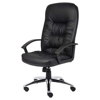 High Back LeatherPlus Chair Black - Boss Office Products