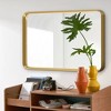 Vynxaria 28"*24"Aluminum Alloy Rounded Corners Rectangular Imitation Electroplated Gold Mirror Decorative Bathroom Mirror with Scalloped Design - 2 of 4