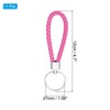 Unique Bargains Braided PU Leather Car Wallet Keychain with Stainless Steel Key Ring - 2 of 3