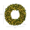 Best Choice Products Artificial Pre-Lit Fir Christmas Wreath Decoration w/ LED Lights, Power Plug-In - 2 of 4