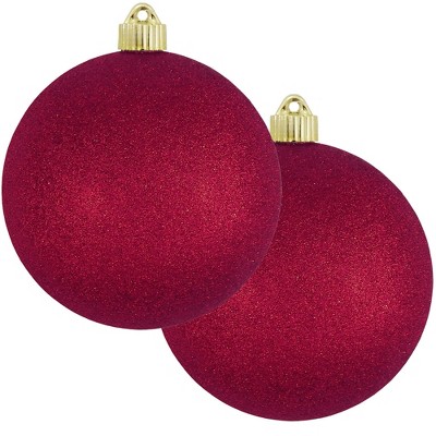 Christmas by Krebs 2ct Burgundy Red Shatterproof Christmas Ball Ornament  6" (150mm)