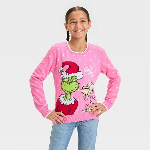 Girls The Grinch Pullover Sweater Pink Target