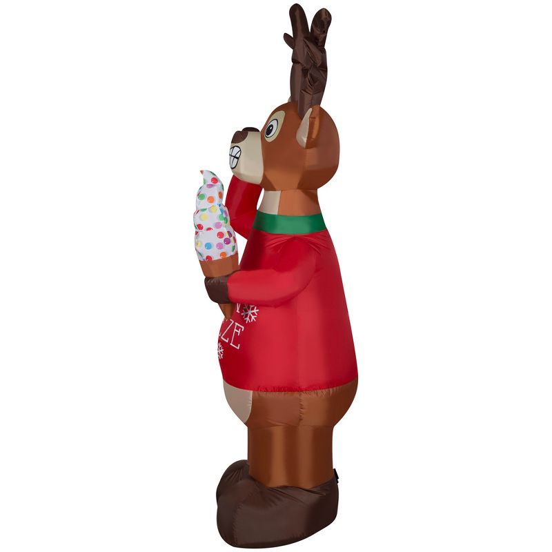 Gemmy Animated Christmas Airblown Inflatable Shaking Reindeer, 6 ft Tall, Multi, 4 of 6