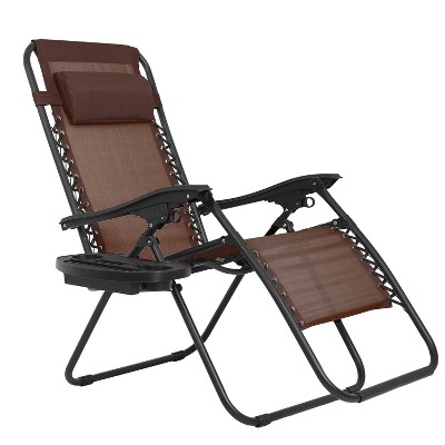 BeatMassage Zero Gravity Chair Foldable Patio Chair Lounge Patio Chaise with Cup Holder