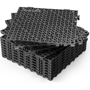 ROVSUN 12''x12'' PVC Interlocking Floor Tiles - Anti-Fatigue Non-Slip Cushioned, Drainage Mat for Restaurant Kitchen Poolside Wet Area Garden - 1 of 4