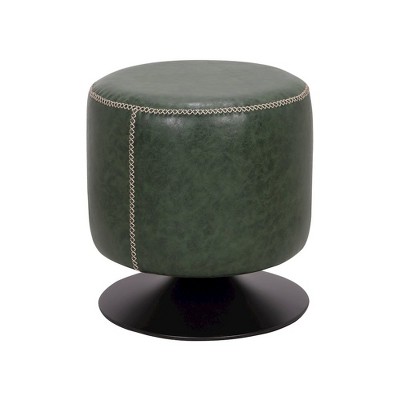Chintaly,Round Vintage Upholstered Ottoman