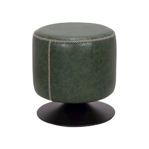 Chintaly,Round Vintage Upholstered Ottoman - 1 of 4