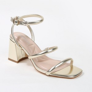 Berness Women's Candy Minimalist Strappy Block Heels - 1 of 4