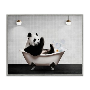 Stupell Industries Panda in Modern Bubble Bath Framed Giclee Art - 1 of 4
