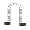 90.5"Garden Arch Trellis for Climbing Plants,PE Coated Metal with 2 Planter Boxes,Decorative Wedding Arch Frame Weather-Resistant for Party Christmas - 3 of 4