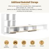 Wooakway 74.8''-126'' Extendable TV Stand with 3 Tier Bookshelves Entertainment Center with Storage Cabinets Media Console for Living Room - 4 of 4