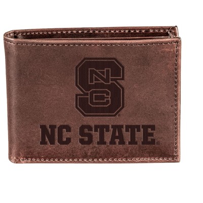 Evergreen NCAA North Carolina State Wolfpack Brown Leather Bifold Wallet Officially Licensed with Gift Box