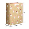 13" Large Christmas Gift Bag Santa Faces on Kraft - 3 of 3
