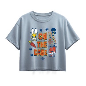 Girls' - Zootopia - Judy And Nick On The Case Short Sleeve Boxy Graphic T-Shirt - 1 of 2