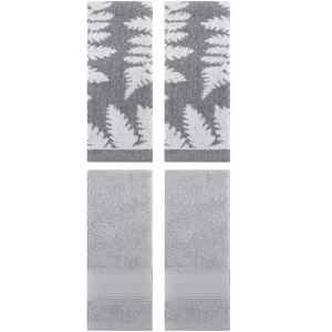 REGALWOVEN 4 Pcs Bathroom Decorative Cotton Soft Absorbent Sold Striped Hand Towel - 1 of 4