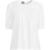 Lands' End Women's Smocked Crew Puff Sleeve Top - 3 of 3