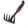 Unique Bargains Metal Plastic Garden Rake Hand Tool Black 1 Pc - 2 of 3