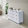 Jojoka 54-Inch Fluted 6 Drawers Dresser,Modern Chest of Drawers with Faux Marble Top - 2 of 4