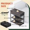 Side Table with 2 USB Ports and 2 Outlets, Flip Top End Table with Drawer and Storage Shelves, End Stand with Charging Station - 4 of 4