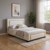 HomeRoots Beige Tufted Velvet Upholstered Queen Bed Frame - 2 of 4